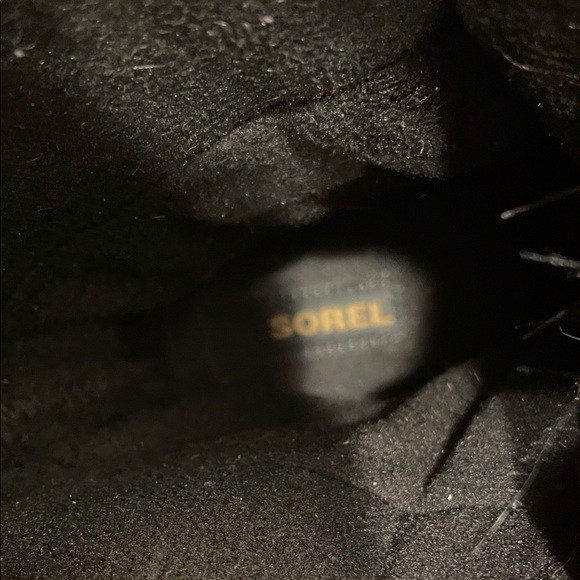 Sorel Navy Blue Black Faux Fur Lace Up Winter Boots Tan Laces Size 8 Waterproof - Picture 14 of 16